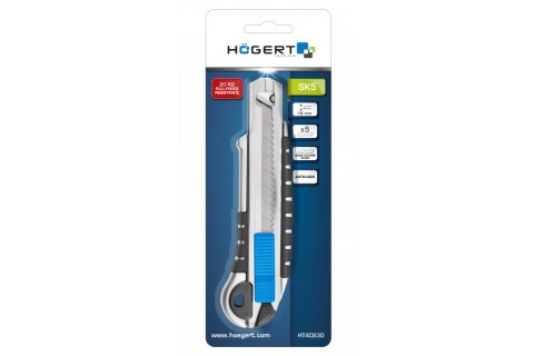 Hoegert HT4C630 Nożyk z ostrzem łamanym 18 mm 1+4 ostrza ze stabilizacją Hoegert HT4C630 Nożyk z ostrzem łamanym 18 mm 1+4 ostrza ze stabilizacją