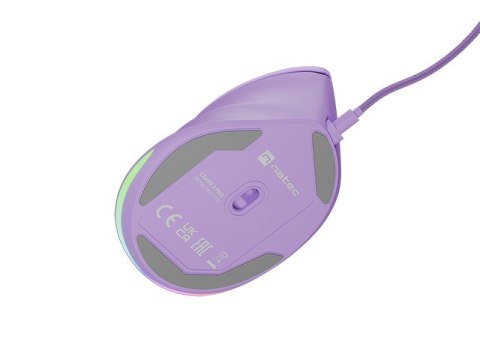 Mysz wertykalna CRAKE 2 PRO 128000DPI optyczna lawendowa Mysz wertykalna CRAKE 2 PRO 128000DPI optyczna lawendowa