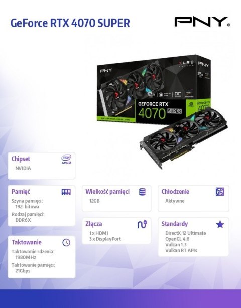 Karta graficzna GeForce RTX 4070 SUPER 12GB XLR8 GAMING VERTO Karta graficzna GeForce RTX 4070 SUPER 12GB XLR8 GAMING VERTO