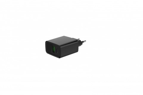 Ładowarka PowerDelivery USB-A USB-C 20W Czarna Ładowarka PowerDelivery USB-A USB-C 20W Czarna