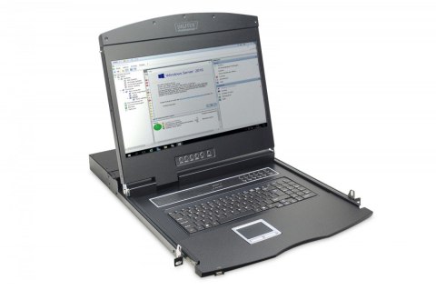 Konsola 19 LCD z touchpad KVM 8 portów 1U komplet kabli (8xDS-19231) klawiatura US Konsola 19 LCD z touchpad KVM 8 portów 1U komplet kabli (8xDS-19231) klawiatura US