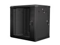 Szafa instalacyjna wisząca dwusekcyjna 19'' 12U 600X600mm czarna Szafa instalacyjna wisząca dwusekcyjna 19'' 12U 600X600mm czarna