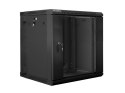 Szafa instalacyjna wisząca dwusekcyjna 19'' 12U 600X600mm czarna Szafa instalacyjna wisząca dwusekcyjna 19'' 12U 600X600mm czarna