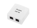Gniazdo natynkowe 2x RJ45 Kat.5E białe Gniazdo natynkowe 2x RJ45 Kat.5E białe