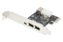 Karta (Kontroler) Firewire (400) PCI Exp., 2xZew. 1xZew.(Mini) IEEE1394a 6pin+Mini,Low Profile,VT6308P Karta (Kontroler) Firewire (400) PCI Exp., 2xZew. 1xZew.(Mini) IEEE1394a 6pin+Mini,Low Profile,VT6308P