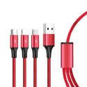 Kabel ładujący 3-in-1 USB - USB-C/microUSB/Lightning, 1,2m; C4049RD Kabel ładujący 3-in-1 USB - USB-C/microUSB/Lightning, 1,2m; C4049RD