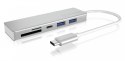 HUB USB 3.0 typu C z 3 portami USB i czytnikiem kart pamięci IB-HUB1413-CR HUB USB 3.0 typu C z 3 portami USB i czytnikiem kart pamięci IB-HUB1413-CR