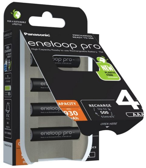 Akumulatorki R03 / AAA Panasonic Eneloop PRO 930mAh Ni-MH BK-4HCDE/4BE (blister 4 szt.) Akumulatorki R03 / AAA Panasonic Eneloop PRO 930mAh Ni-MH BK-4HCDE/4BE (blister 4 szt.)