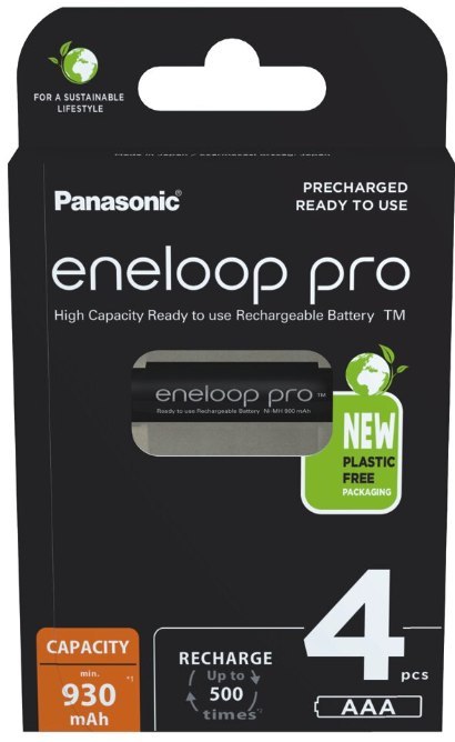 Akumulatorki R03 / AAA Panasonic Eneloop PRO 930mAh Ni-MH BK-4HCDE/4BE (blister 4 szt.) Akumulatorki R03 / AAA Panasonic Eneloop PRO 930mAh Ni-MH BK-4HCDE/4BE (blister 4 szt.)