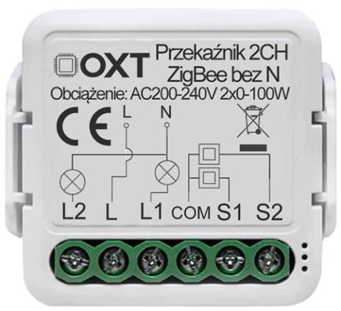 Moduł OXT mini 2 obwody ZigBee Tuya Moduł OXT mini 2 obwody ZigBee Tuya