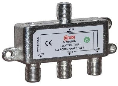 ROZGAŁĘŹNIK-SPLITER 5-2400 Mhz CORAB 3 DROŻNY Z PRZEJŚCIEM NAPIĘCIA ROZGAŁĘŹNIK-SPLITER 5-2400 Mhz CORAB 3 DROŻNY Z PRZEJŚCIEM NAPIĘCIA