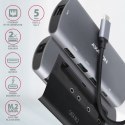 HMC-6M2 Wieloportowy hub USB-C 3.2 Gen 1, slot M.2 SATA + HDMI + GLAN + 2x USB-A + PD 100W HMC-6M2 Wieloportowy hub USB-C 3.2 Gen 1, slot M.2 SATA + HDMI + GLAN + 2x USB-A + PD 100W