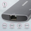 HMC-6M2 Wieloportowy hub USB-C 3.2 Gen 1, slot M.2 SATA + HDMI + GLAN + 2x USB-A + PD 100W HMC-6M2 Wieloportowy hub USB-C 3.2 Gen 1, slot M.2 SATA + HDMI + GLAN + 2x USB-A + PD 100W