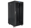 Szafa rack stojąca 19 cali 27U 800x1200 czarna drzwi szklane LCD FLAT PACK Szafa rack stojąca 19 cali 27U 800x1200 czarna drzwi szklane LCD FLAT PACK