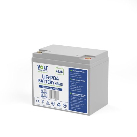 AKUMULATOR VOLT POLSKA LITOWO-ŻELAZOWO-FOSFORANOWY LiFePO4 12V 45Ah 40A AKUMULATOR VOLT POLSKA LITOWO-ŻELAZOWO-FOSFORANOWY LiFePO4 12V 45Ah 40A