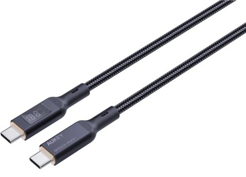 CB-MCC102 kabel USB-C - USB-C 1.8m 100W PD 5A 20V LED nylonowy oplot czarny CB-MCC102 kabel USB-C - USB-C 1.8m 100W PD 5A 20V LED nylonowy oplot czarny