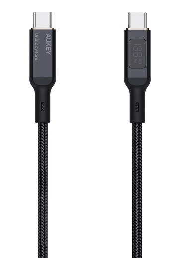 CB-MCC102 kabel USB-C - USB-C 1.8m 100W PD 5A 20V LED nylonowy oplot czarny CB-MCC102 kabel USB-C - USB-C 1.8m 100W PD 5A 20V LED nylonowy oplot czarny
