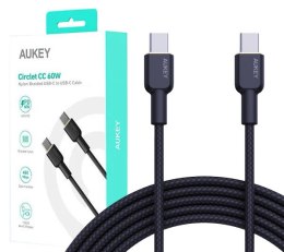 CB-NCC2 kabel USB-C - USB-C 1.8m 60W PD 3A 20V nylonowy oplot czarny