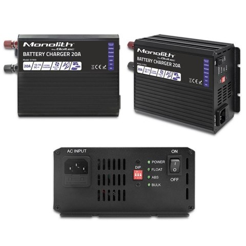 Inteligentna ładowarka Monolith do akumulatorów LiFePO4 AGM GEL SLA | 20A | 12V Inteligentna ładowarka Monolith do akumulatorów LiFePO4 AGM GEL SLA | 20A | 12V