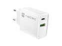 Ładowarka sieciowa Ribera 1x USB-A + 1x USB-C 20W Biała Ładowarka sieciowa Ribera 1x USB-A + 1x USB-C 20W Biała