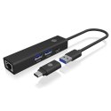 Hub IB-HUB1439-LAN 4w1 HUB, 1x USB-C, 2xUSB-A, 1x LAN Hub IB-HUB1439-LAN 4w1 HUB, 1x USB-C, 2xUSB-A, 1x LAN