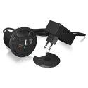 IB-HUB1407 3 Port ładowarka do biurka, 2x USB-A, 1x USB-C, otwór 60mm IB-HUB1407 3 Port ładowarka do biurka, 2x USB-A, 1x USB-C, otwór 60mm