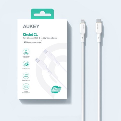 CB-SCL2 kabel Lightning - USB-C 1.8m MFi Apple USB-PD silikonowy biały CB-SCL2 kabel Lightning - USB-C 1.8m MFi Apple USB-PD silikonowy biały