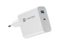 Ładowarka sieciowa RIBERA GAN 1X USB-A + 1X USB-C 65W Biała Ładowarka sieciowa RIBERA GAN 1X USB-A + 1X USB-C 65W Biała