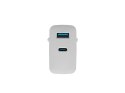 Ładowarka sieciowa RIBERA GAN 1X USB-A + 1X USB-C 65W Biała Ładowarka sieciowa RIBERA GAN 1X USB-A + 1X USB-C 65W Biała