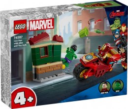 Klocki Marvel Super Heroes 76287 Iron Man z motocyklem i Hulk