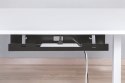 Kanał stalowy do organizacji kabli / listew zasilających pod biurkiem, z uchwytami, montaż śruby, 60cm, czarny Kanał stalowy do organizacji kabli / listew zasilających pod biurkiem, z uchwytami, montaż śruby, 60cm, czarny