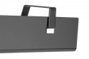 Kanał stalowy do organizacji kabli / listew zasilających pod biurkiem, z uchwytami, montaż śruby, 60cm, czarny Kanał stalowy do organizacji kabli / listew zasilających pod biurkiem, z uchwytami, montaż śruby, 60cm, czarny