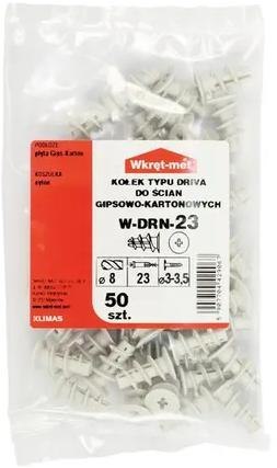 KOŁEK NYLONOWY W-DRN-23 DO MOCOWANIA W PŁYTACH KARTONOWO-GIPSOWYCH TYPU DRIVA 50szt. WOREK KOŁEK NYLONOWY W-DRN-23 DO MOCOWANIA W PŁYTACH KARTONOWO-GIPSOWYCH TYPU DRIVA 50szt. WOREK