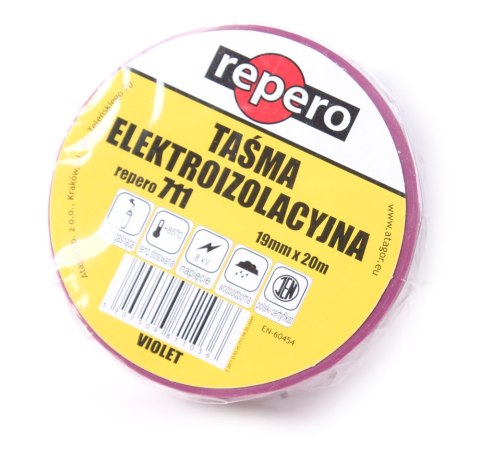 TAŚMA IZOLACYJNA REPERO 711E FIOLETOWA 19MMX20M TAŚMA IZOLACYJNA REPERO 711E FIOLETOWA 19MMX20M