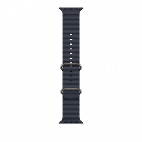Pasek Ocean w kolorze granatu do koperty 49 mm - elementy z tytanu w kolorze naturalnym