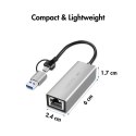 Adapter USB-A/-C do 2,5G Ethernet, szary Adapter USB-A/-C do 2,5G Ethernet, szary
