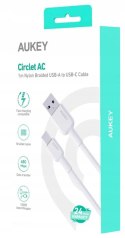 CB-NAC1 kabel USB-C - USB-A 1m 60W PD 3A 20V nylonowy oplot biały CB-NAC1 kabel USB-C - USB-A 1m 60W PD 3A 20V nylonowy oplot biały