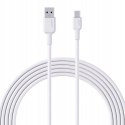 CB-NAC1 kabel USB-C - USB-A 1m 60W PD 3A 20V nylonowy oplot biały CB-NAC1 kabel USB-C - USB-A 1m 60W PD 3A 20V nylonowy oplot biały