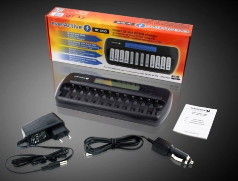 Ładowarka do 12 akumulatorków AA / AAA everActive NC-1200 Ładowarka do 12 akumulatorków AA / AAA everActive NC-1200
