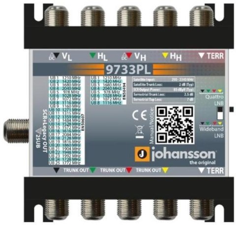 Multiswitch Unicable II Johansson 9733PL ver.2 - 5/1 dCSS/dSCR Multiswitch Unicable II Johansson 9733PL ver.2 - 5/1 dCSS/dSCR