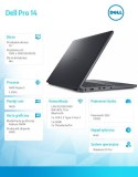 Laptop Dell Pro 14 PC14255/AMD Ryzen 5 PRO 230/16GB/512GB SSD/14.0 FHD+/Radeon 760M/FgrPr/FHD/IR Cam/Mic/WLAN+BT/Backlit Kb/3 Ce