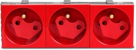 Gniazdo 3M elektryczne potrójne + blokada Gniazdo 3M elektryczne potrójne + blokada