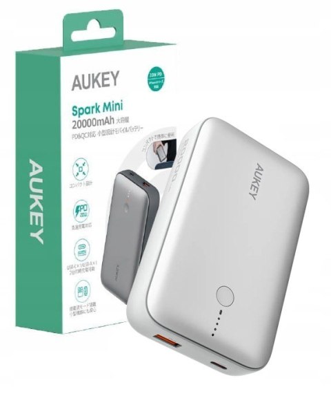 PB-Y57 White Mini PowerBank | 20000mAh | 22.5W | 2xUSB | PD 3.0 QC 3.0 LED