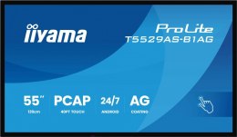 Monitor 55 cali T5529AS-B1AG VA,4K,HDMIx2,USB-C,RJ45,2x10W,WiFi, Android 14, Signal FailOver, Whiteboard, iiSignage2 (CMS), 