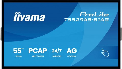 Monitor 55 cali T5529AS-B1AG VA,4K,HDMIx2,USB-C,RJ45,2x10W,WiFi, Android 14, Signal FailOver, Whiteboard, iiSignage2 (CMS), Monitor 55 cali T5529AS-B1AG VA,4K,HDMIx2,USB-C,RJ45,2x10W,WiFi, Android 14, Signal FailOver, Whiteboard, iiSignage2 (CMS),