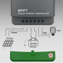 Solarny regulator ładowania MPPT z czujnikiem temperatury 30A | 12V/24V | LCD | 2xUSB | Bluetooth | APP | GEL | LiFePO4