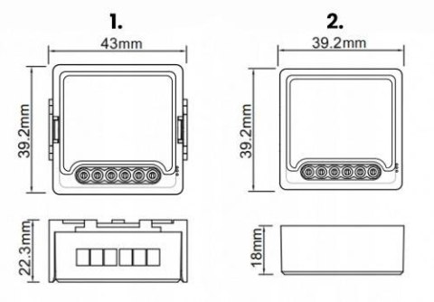 Moduł OXT mini przekaźnik 2 obw. bez N ZigBee TUYA Moduł OXT mini przekaźnik 2 obw. bez N ZigBee TUYA