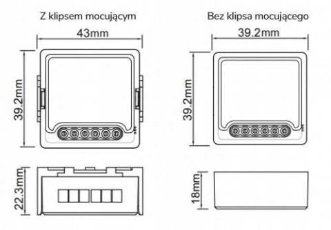 Moduł OXT mini przekaźnik 4 obwody WiFi TUYA Moduł OXT mini przekaźnik 4 obwody WiFi TUYA
