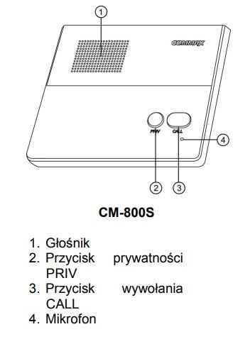 Interkom głośnomówiący COMMAX podrzędny CM-800S do CM-810 Interkom głośnomówiący COMMAX podrzędny CM-800S do CM-810