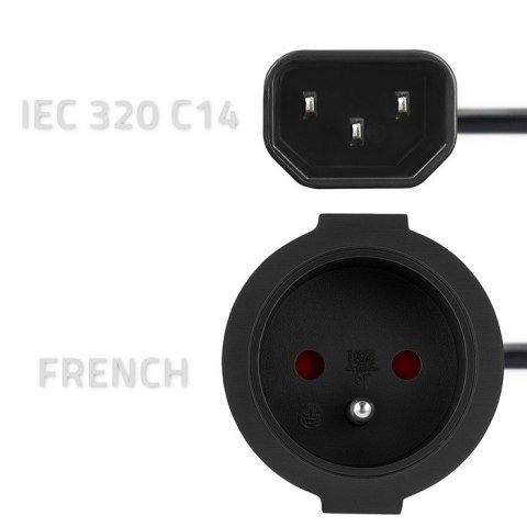 Adapter IEC 320 C14 / FRENCH | 0.15m Adapter IEC 320 C14 / FRENCH | 0.15m